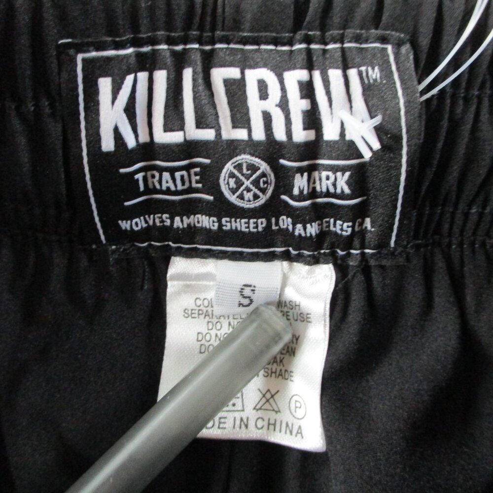 Kill Crew Nylon Tech Pants Mens Small Black Yellow USA Flag Embroidered Logo Gym - Picture 9 of 11